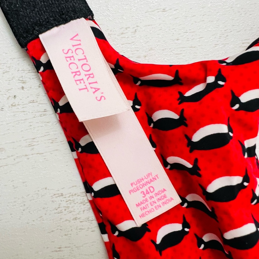 34D Victoria’s Secret Push Up Bra Penguin Print Rare - Picture 8 of 8